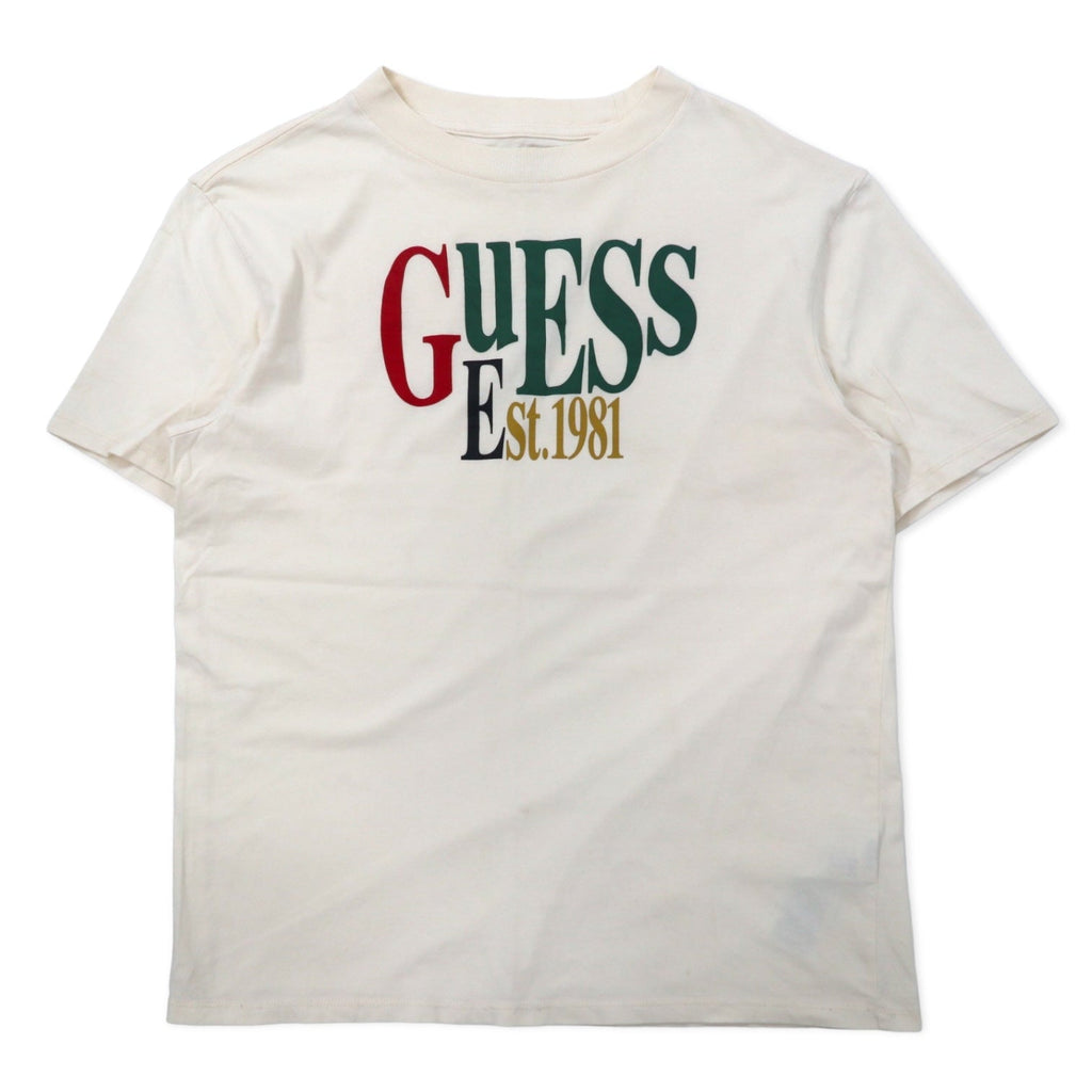 T-shirt GUESS ORIGINALS con stampa logo, taglia M, color crema, cotone elasticizzato