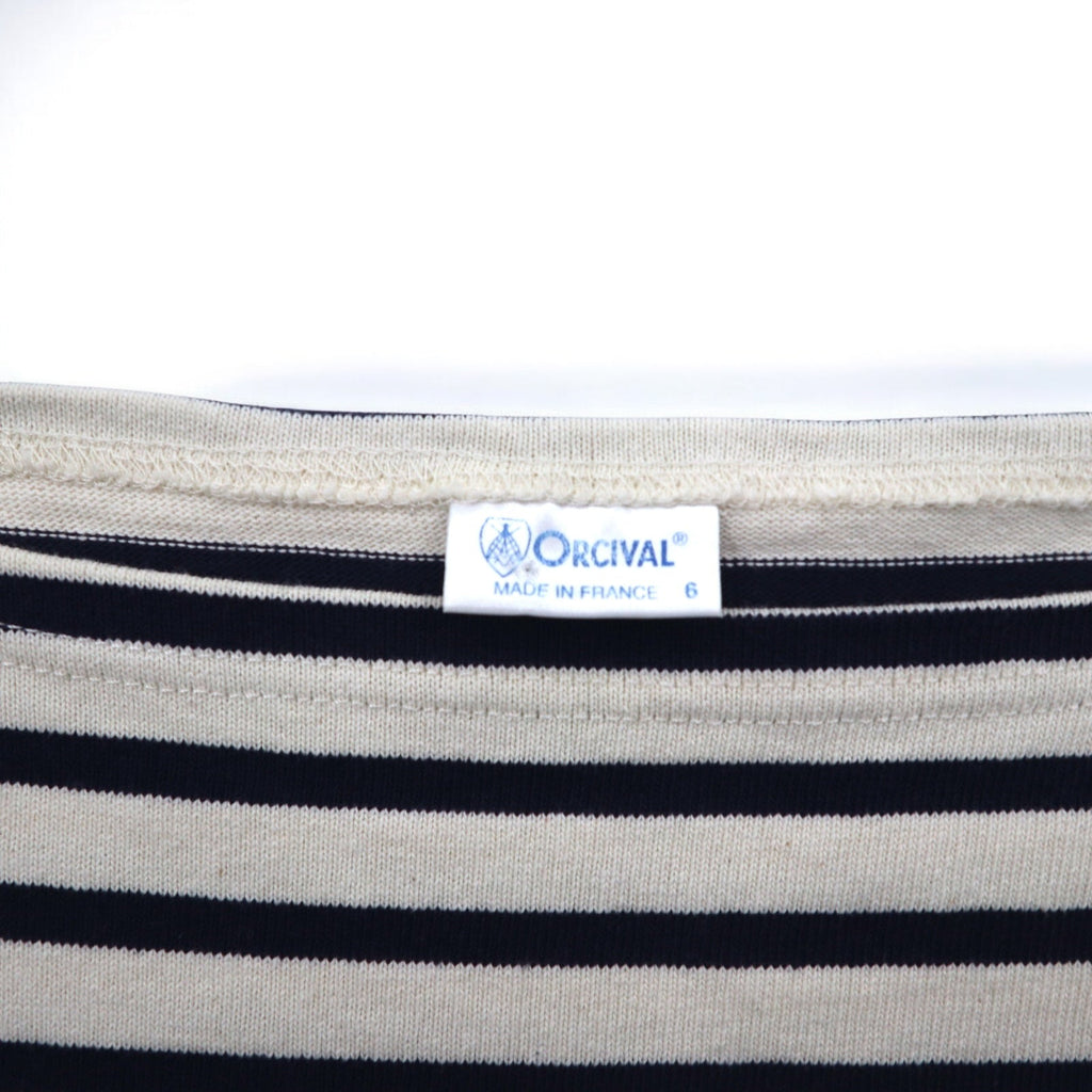 ORCIVAL フランス製 バスクシャツ ボートネック カットソー L ホワイト ボーダー コットン