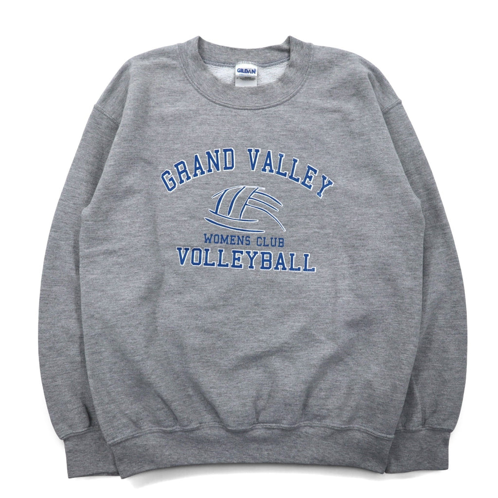 GILDAN クルーネック スウェット S グレー 裏起毛 GRAND VALLEY VOLLEY BALL