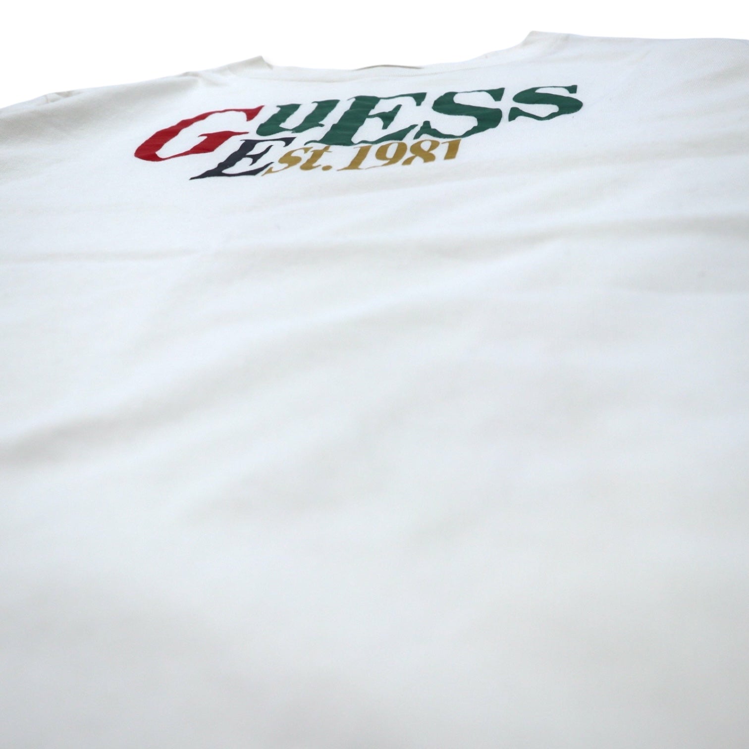 T-shirt GUESS ORIGINALS con stampa logo, taglia M, color crema, cotone elasticizzato