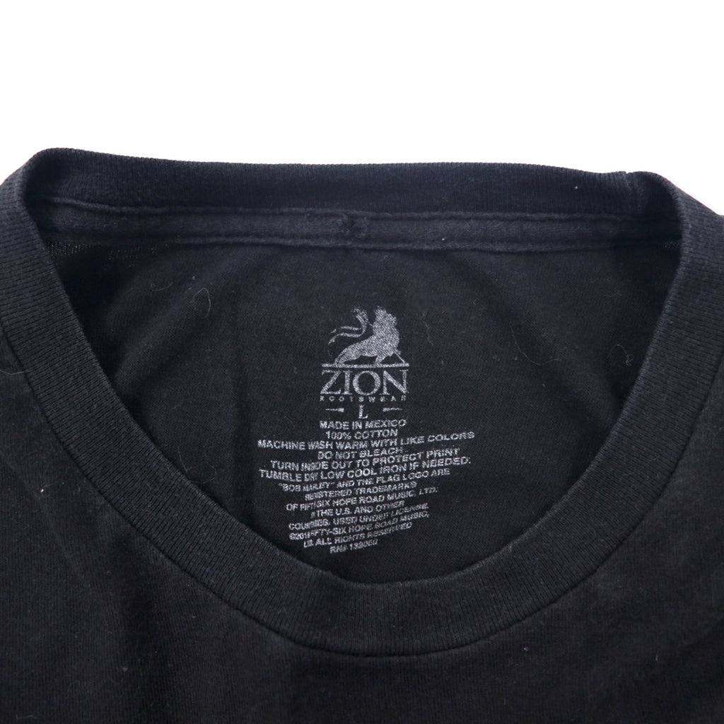 ZION ROOTSWEAR ボブマーリー バンド Tシャツ L ブラック コットン メキシコ製