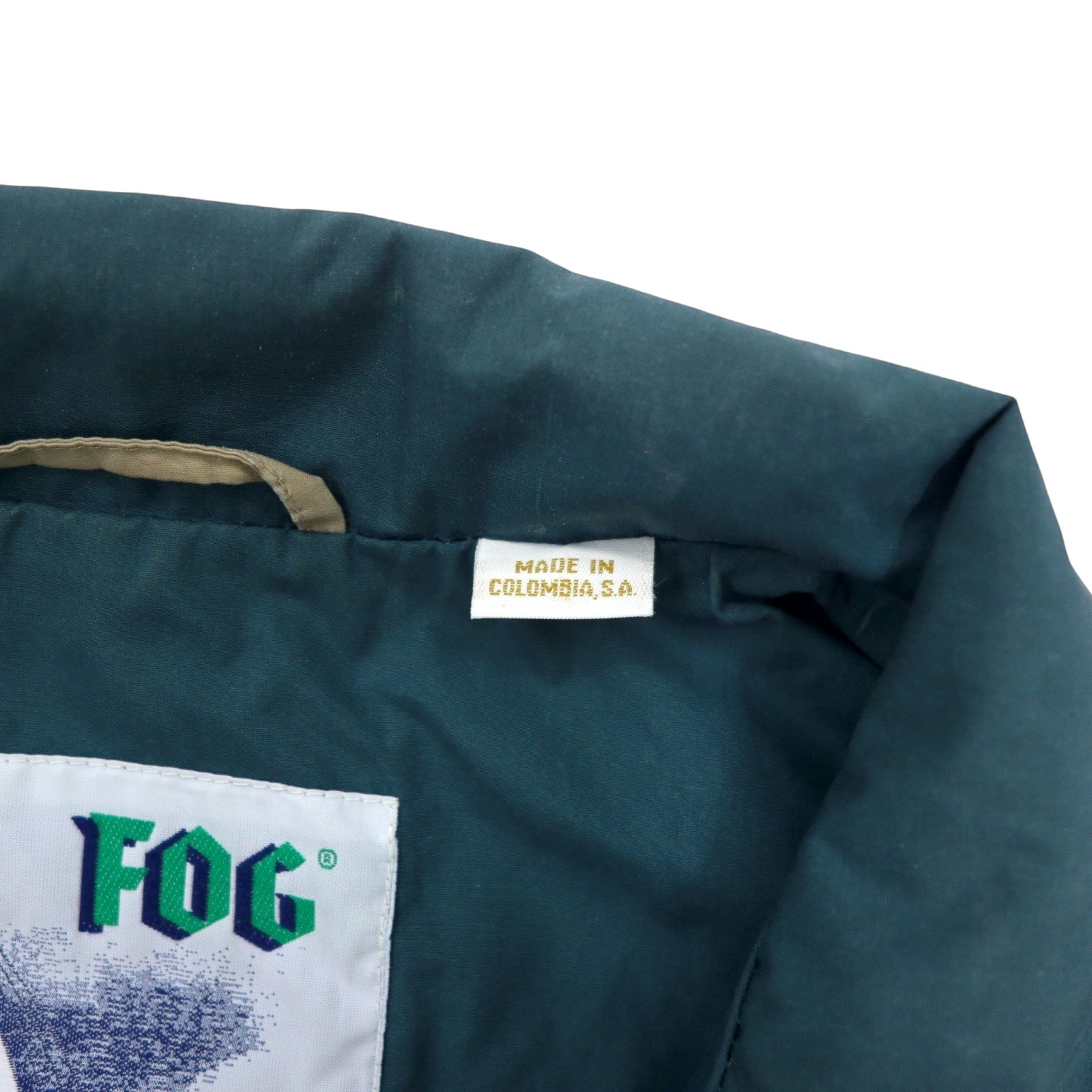 LONDON FOG Harrington Jacket anni '80, taglia L, color beige, in cotone e poliestere, cerniera IDEAL, made in Colombia.