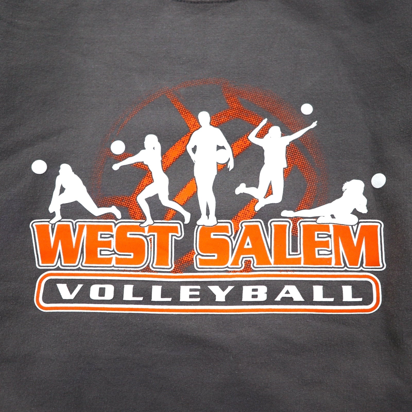 GILDAN Felpa girocollo S grigia con stampa interno felpato WEST SALEM VOLLEYBALL