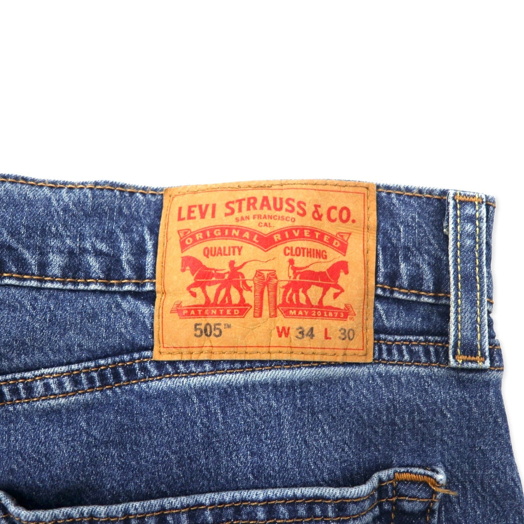 Levi's 505 Regular Straight Jeans 34 Blu Cotone Stretch 505-2309