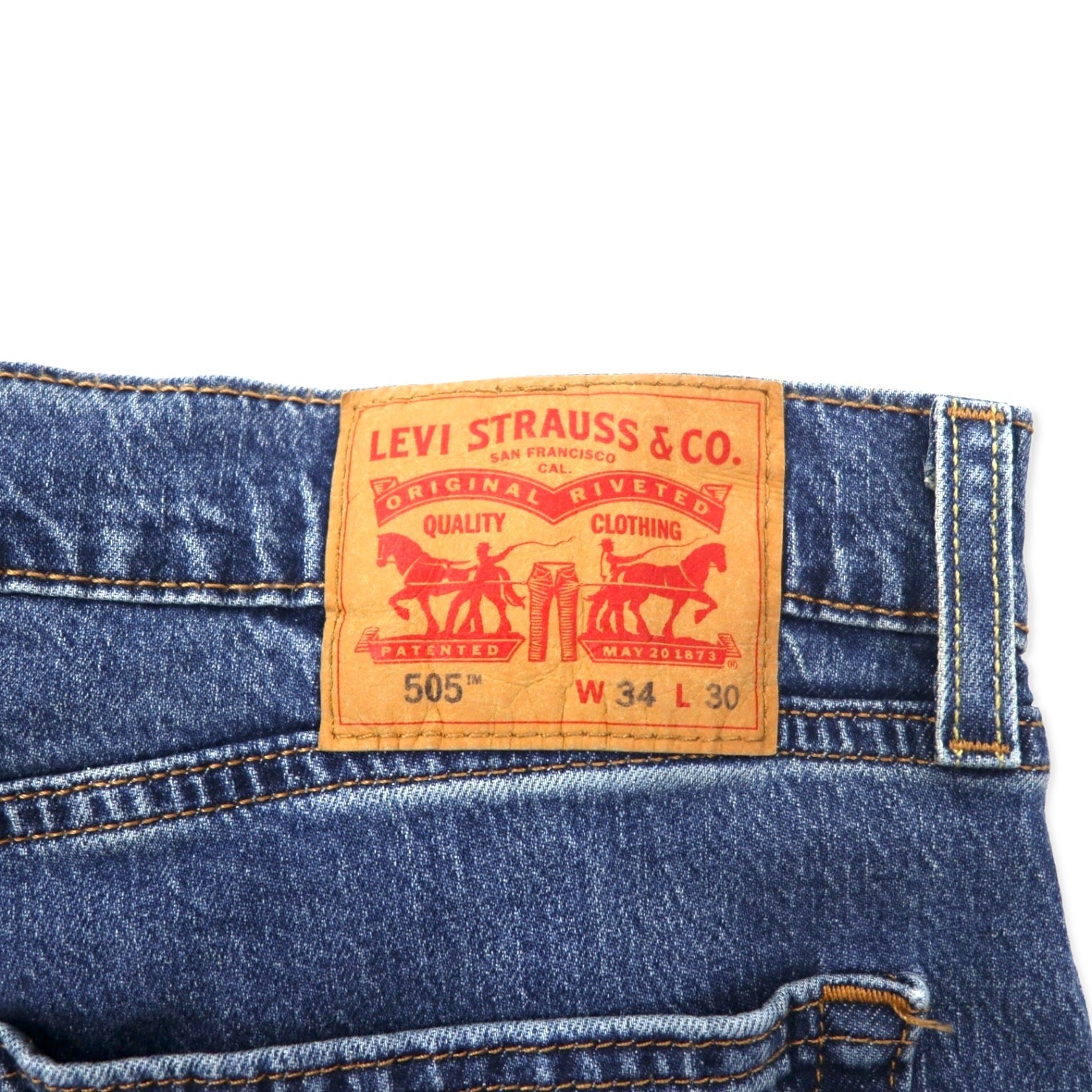 Levi's 505 Regular Straight Jeans 34 Blu Cotone Stretch 505-2309