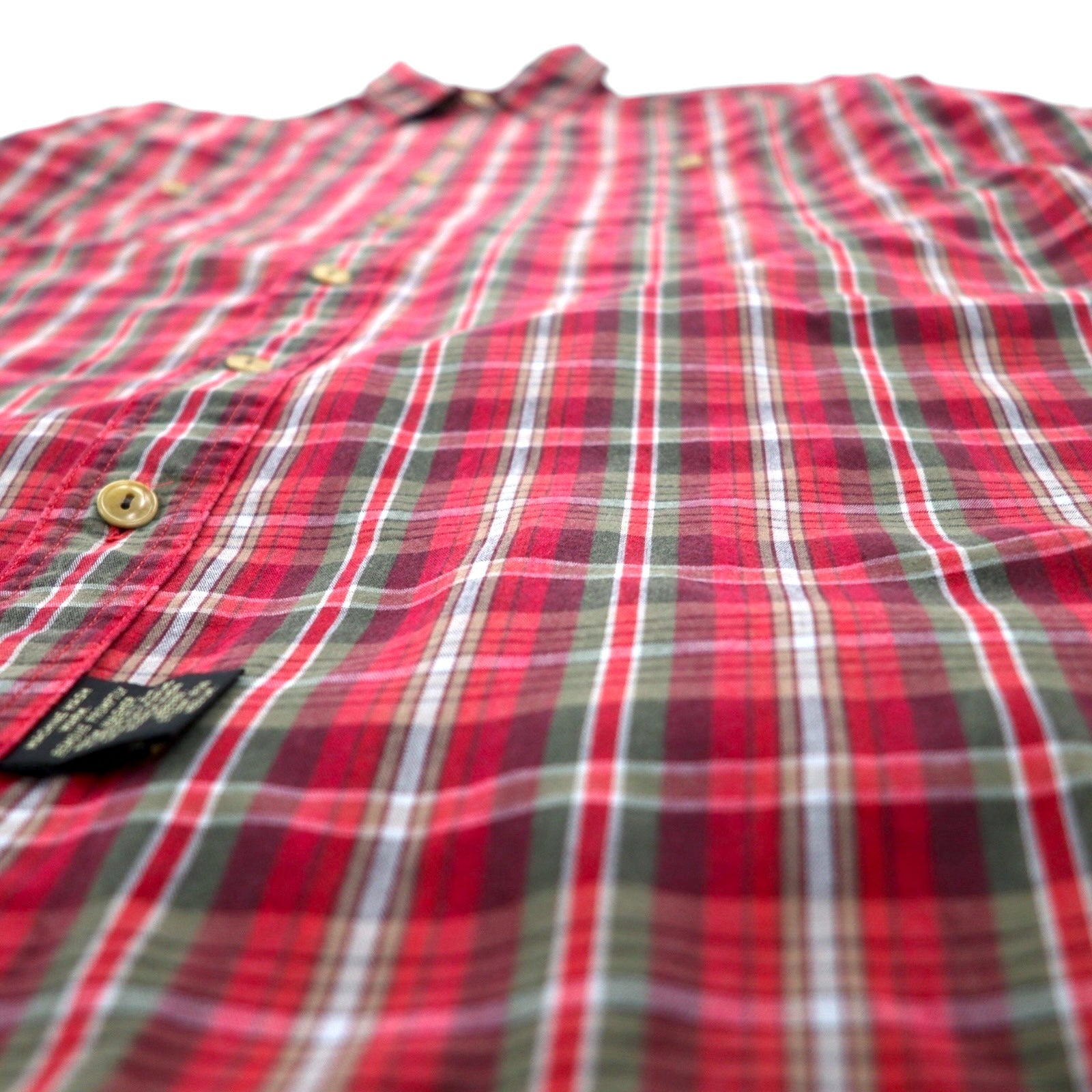 RRL (DOUBLE RL RALPH LAUREN) 90年代 第一期 三つ星タグ 半袖 シャツ L レッド チェック コットン