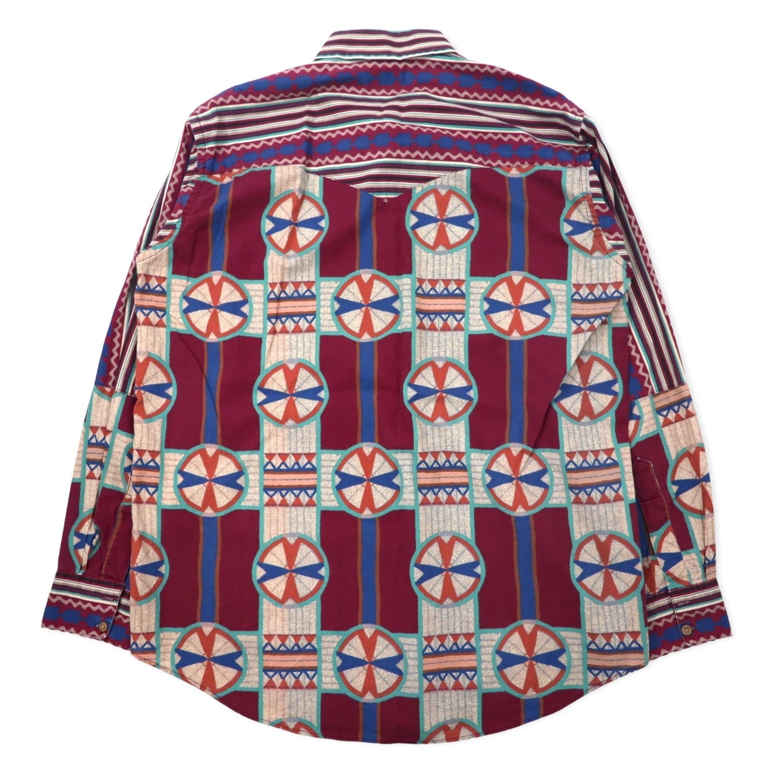 Ruddock Bros. Camicia button-down a fantasia anni '80, Made in USA, taglia M, multicolore, cotone