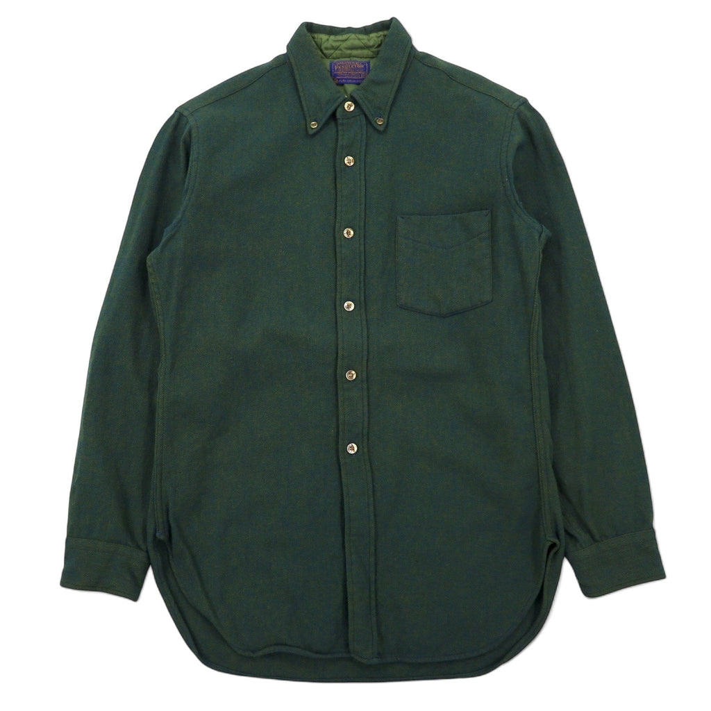 PENDLETON 60年代 フランネルシャツ ボタンダウンシャツ M カーキ ウール ヘリンボーン