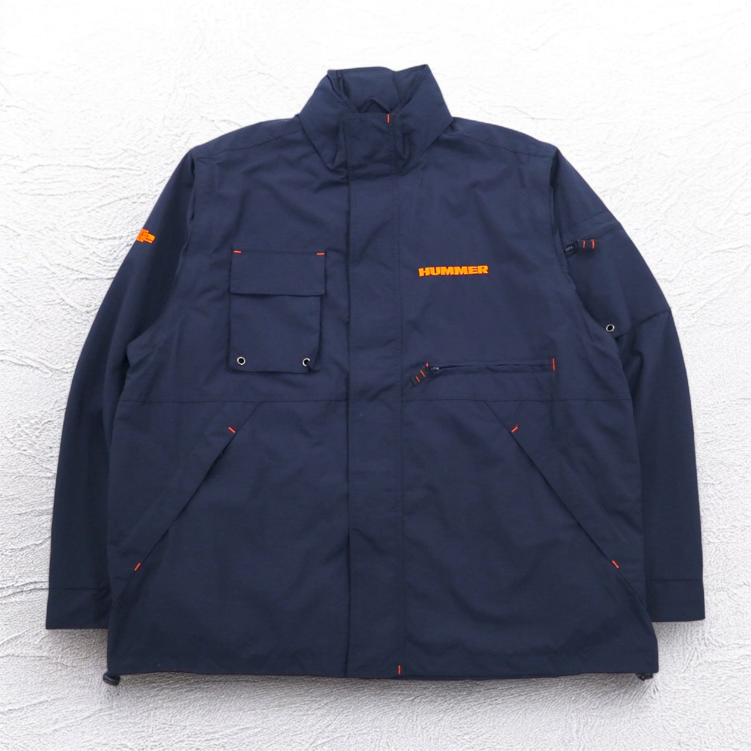 FIELD & STREAM Giacca a vento convertibile 2 vie con gilet XL blu navy fodera in rete cappuccio a scomparsa HUMMER