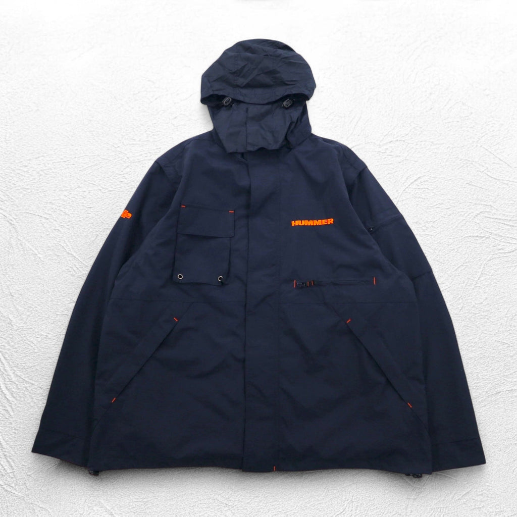 FIELD & STREAM Giacca a vento convertibile 2 vie con gilet XL blu navy fodera in rete cappuccio a scomparsa HUMMER