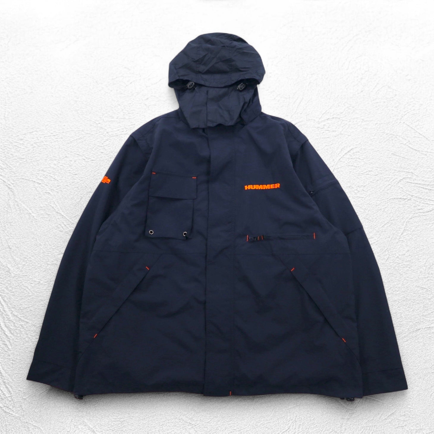 FIELD & STREAM Giacca a vento convertibile 2 vie con gilet XL blu navy fodera in rete cappuccio a scomparsa HUMMER