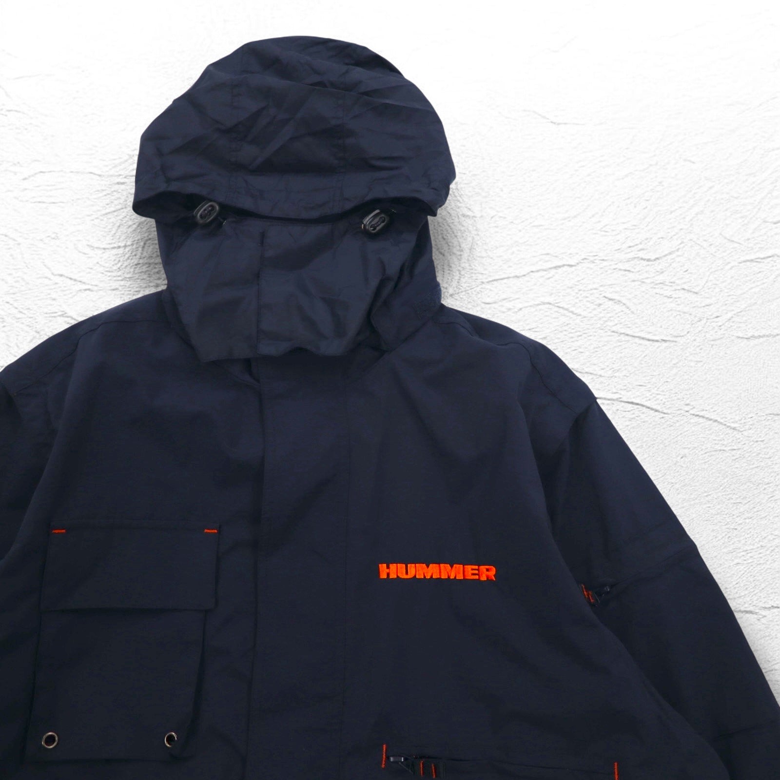 FIELD & STREAM Giacca a vento convertibile 2 vie con gilet XL blu navy fodera in rete cappuccio a scomparsa HUMMER