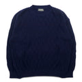 Vintage anni '90 Jacquard Knit UOMO ITALIA Maglione in acrilico con motivo a blocchi jacquard a quadri, taglia M, colore blu navy