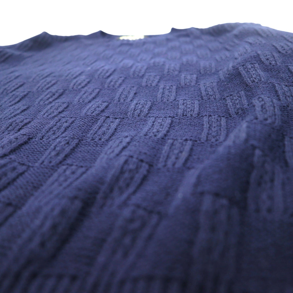 Vintage anni '90 Jacquard Knit UOMO ITALIA Maglione in acrilico con motivo a blocchi jacquard a quadri, taglia M, colore blu navy
