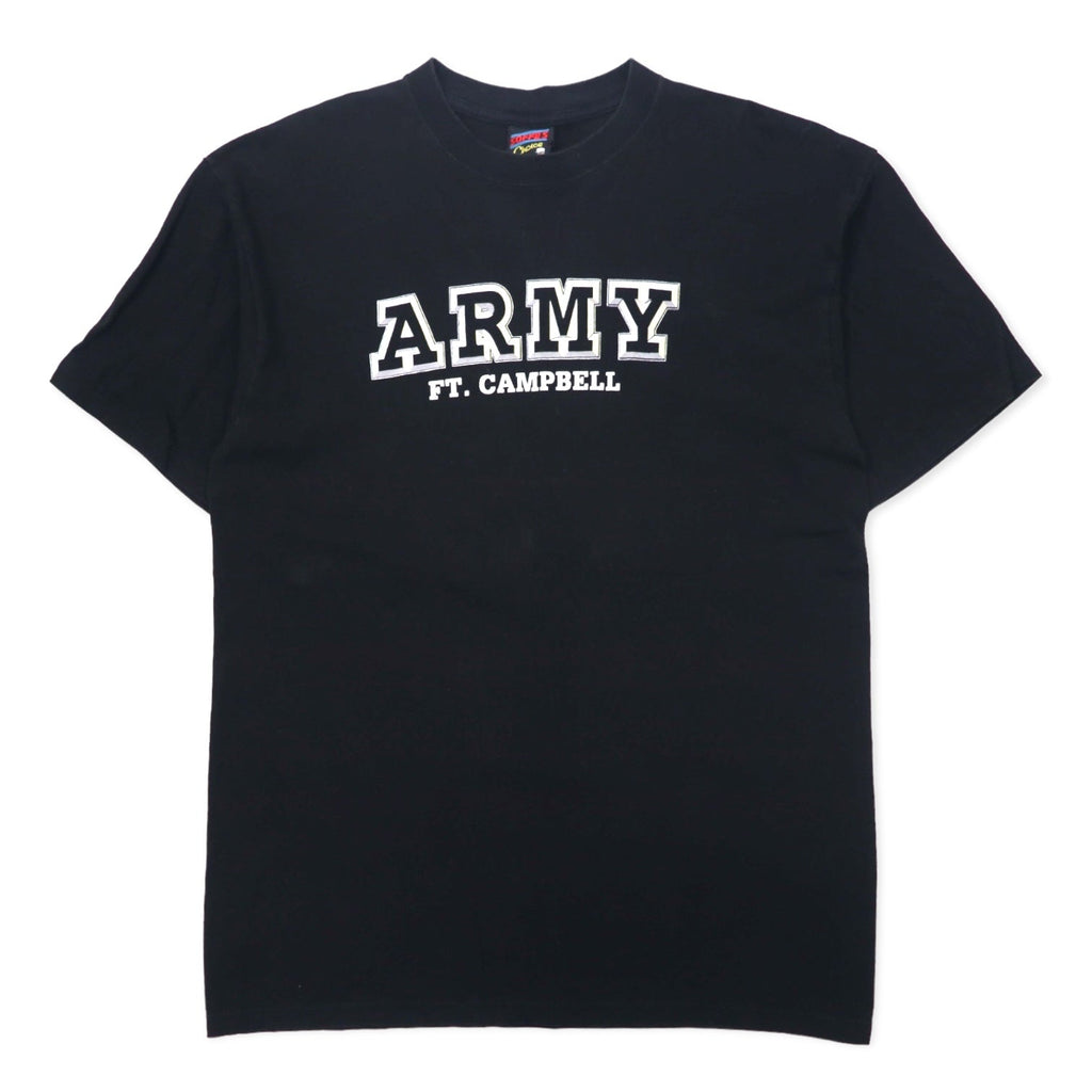 US ARMY Prodotto negli Stati Uniti Anni '90 T-shirt stampata L Nera Cotone SOFFE'S Choice