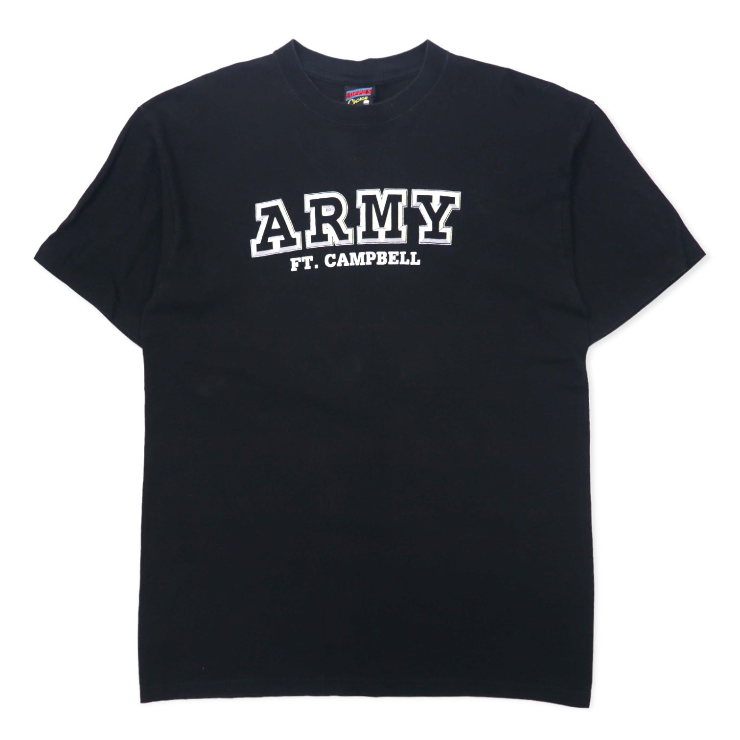 US ARMY Prodotto negli Stati Uniti Anni '90 T-shirt stampata L Nera Cotone SOFFE'S Choice