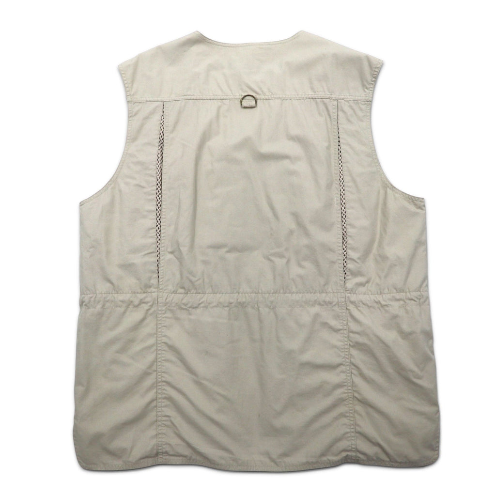 Eddie Bauer anni '90 gilet da pesca gilet da caccia L beige cotone