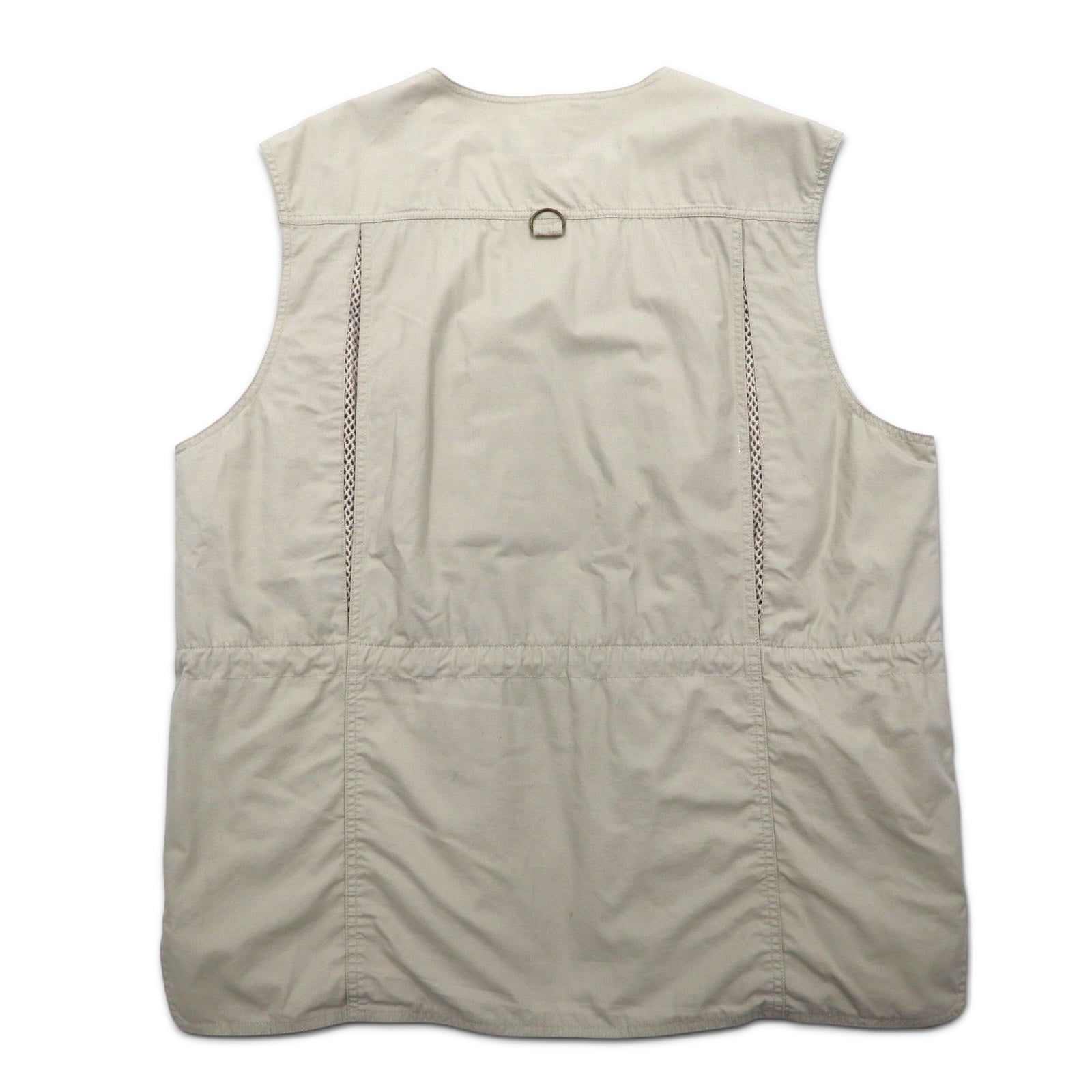 Eddie Bauer anni '90 gilet da pesca gilet da caccia L beige cotone