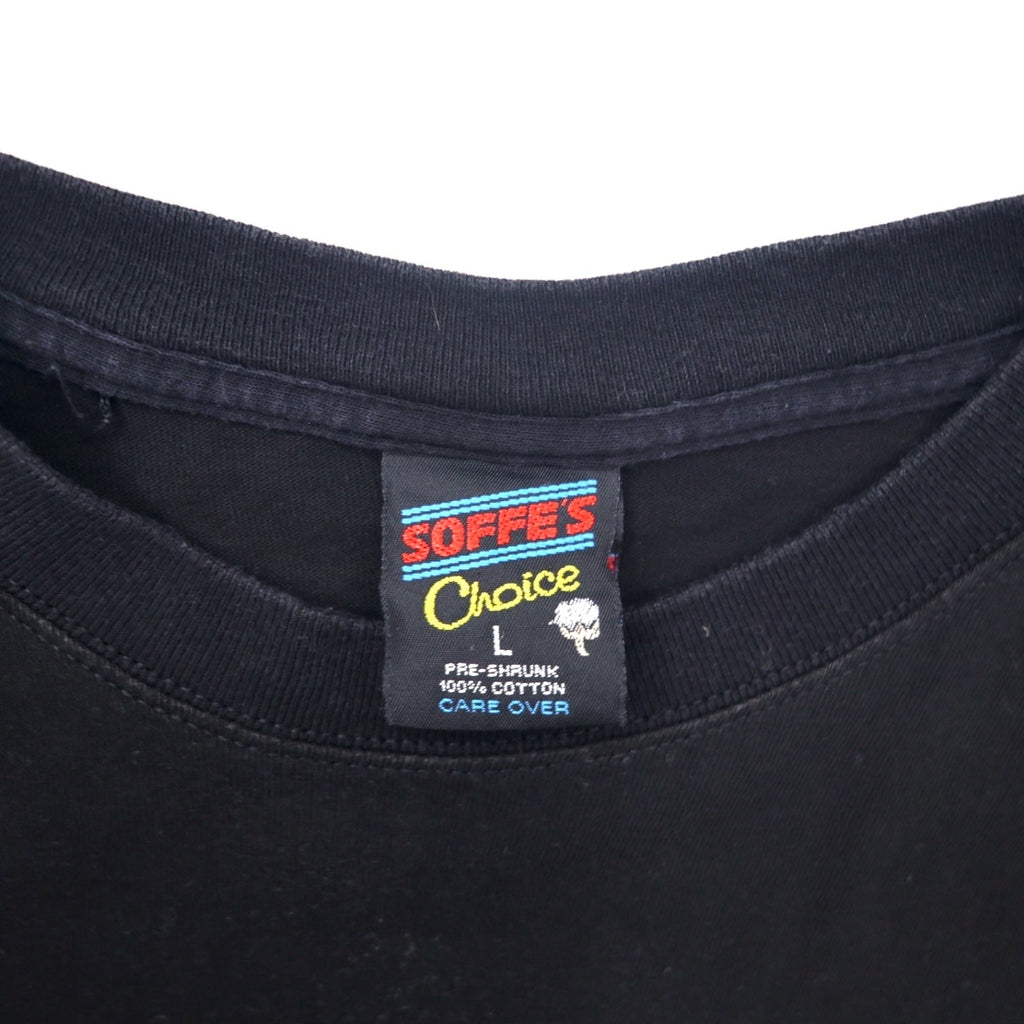 US ARMY Prodotto negli Stati Uniti Anni '90 T-shirt stampata L Nera Cotone SOFFE'S Choice