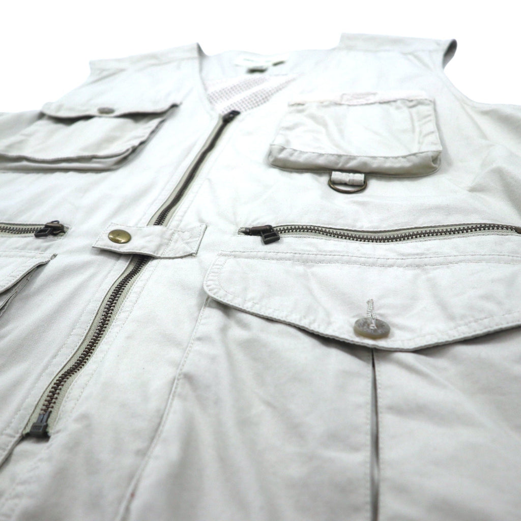 Eddie Bauer anni '90 gilet da pesca gilet da caccia L beige cotone
