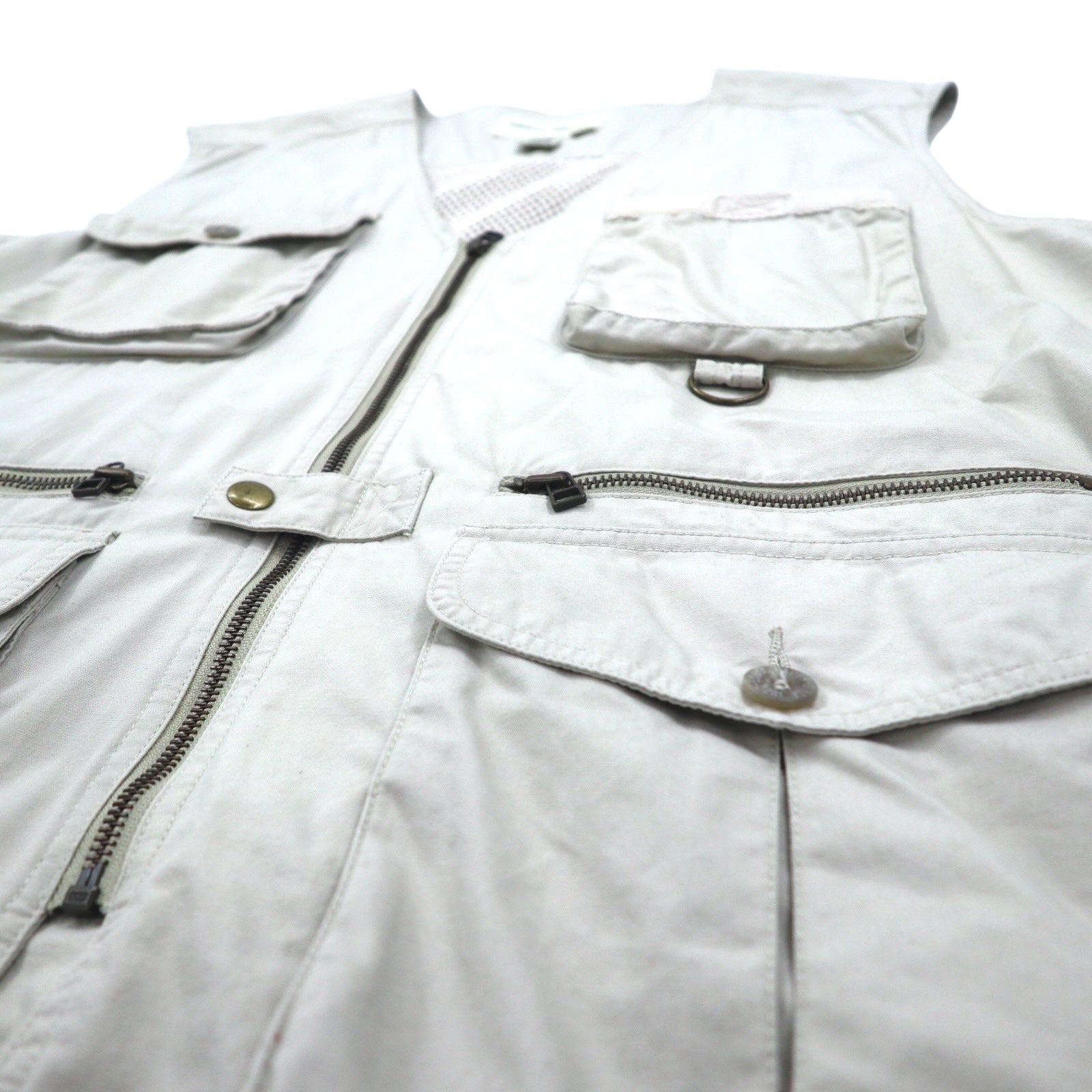 Eddie Bauer anni '90 gilet da pesca gilet da caccia L beige cotone