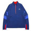 THE NORTH FACE T-shirt tecnica FlashDry a mezza zip, taglia M, blu navy, in poliestere elasticizzato, con tecnologia FLASHDRY e fori per i pollici, standard US.