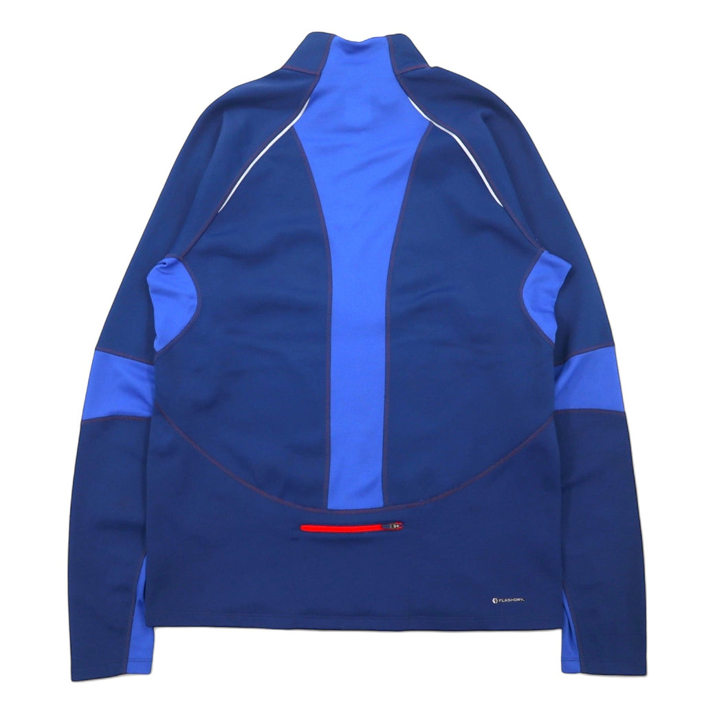 THE NORTH FACE T-shirt tecnica FlashDry a mezza zip, taglia M, blu navy, in poliestere elasticizzato, con tecnologia FLASHDRY e fori per i pollici, standard US.