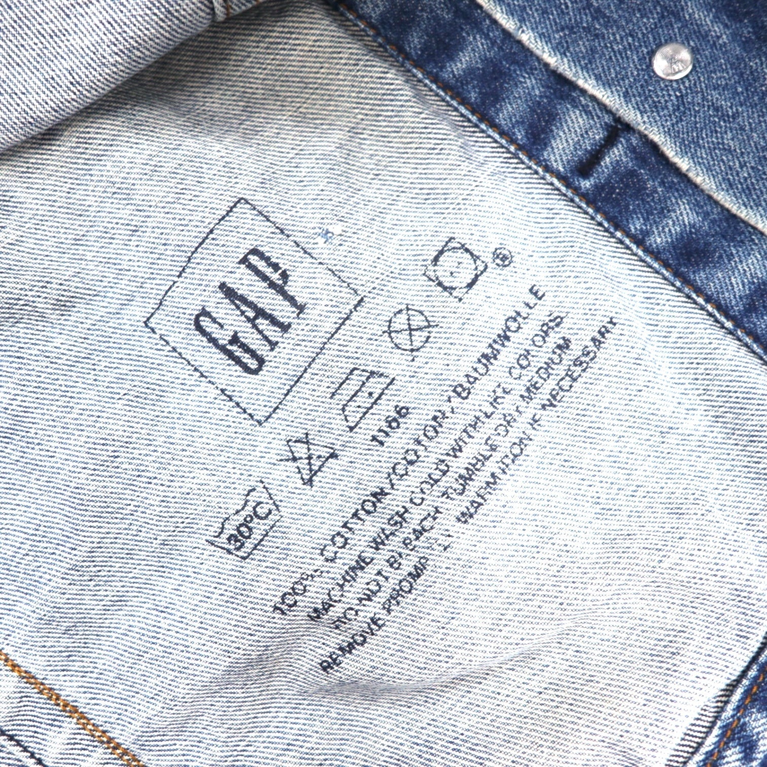 GAP BLUE JEANS 00s Old Gap Giubbotto in denim Gilet XL Blu Cotone 174409-00