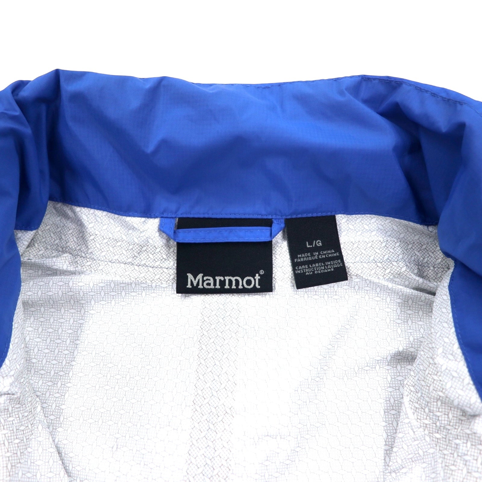 Marmot Giacca a vento L blu nylon impermeabile traspirante cappuccio a scomparsa PreCip Jacket G41200