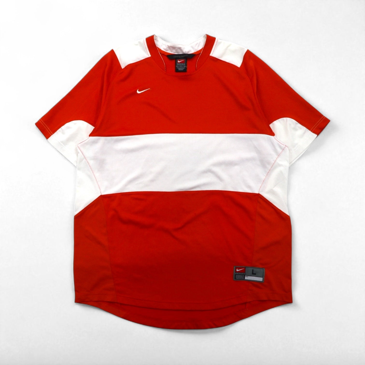 NIKE maglia da gioco anni 2000 TEAM L arancione poliestere logo Swoosh