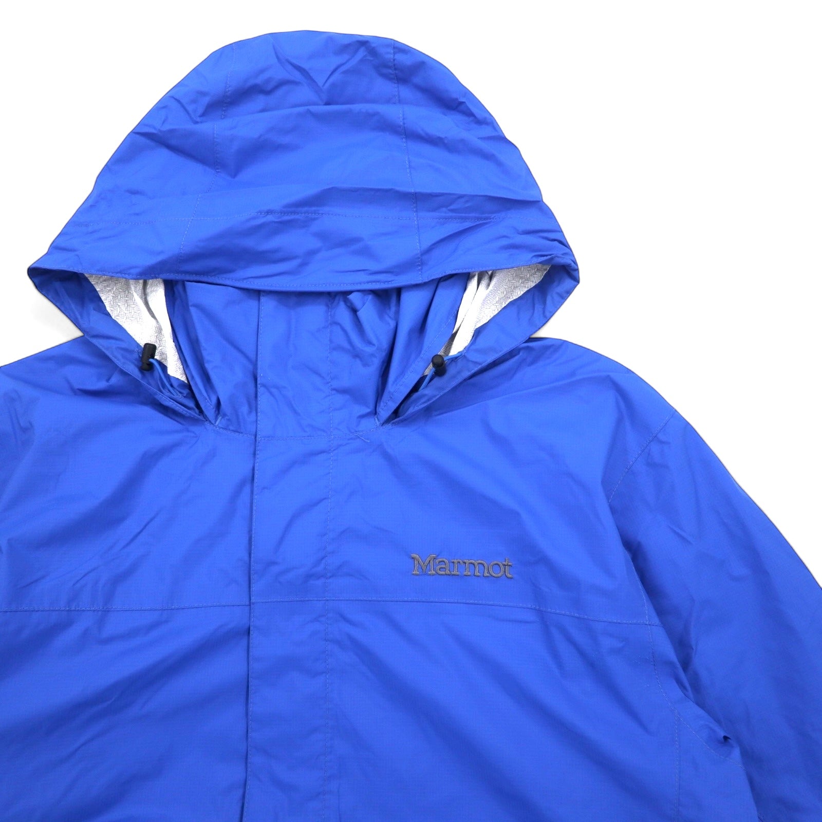 Marmot Giacca a vento L blu nylon impermeabile traspirante cappuccio a scomparsa PreCip Jacket G41200