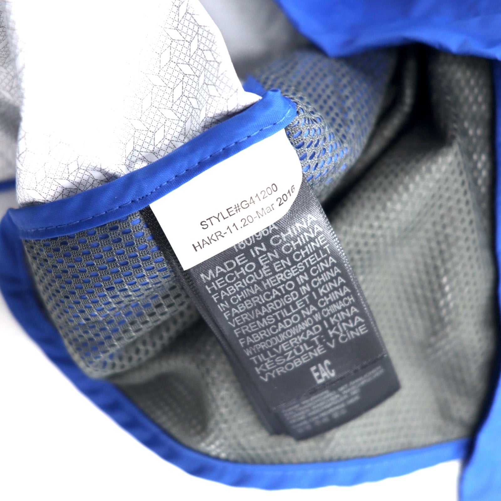 Marmot Giacca a vento L blu nylon impermeabile traspirante cappuccio a scomparsa PreCip Jacket G41200