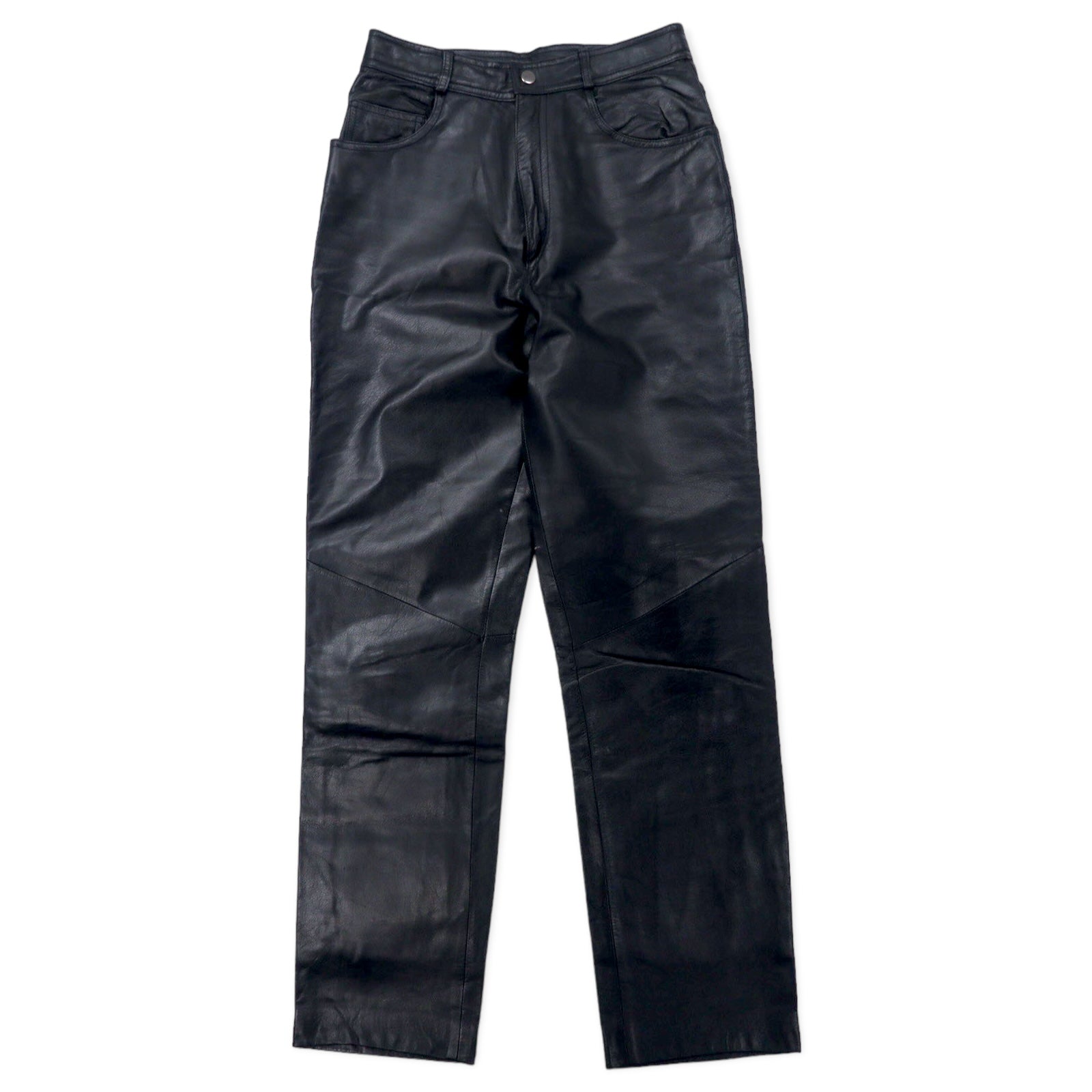 DANIER CANADA Pantaloni in pelle S Neri con cerniera lampo