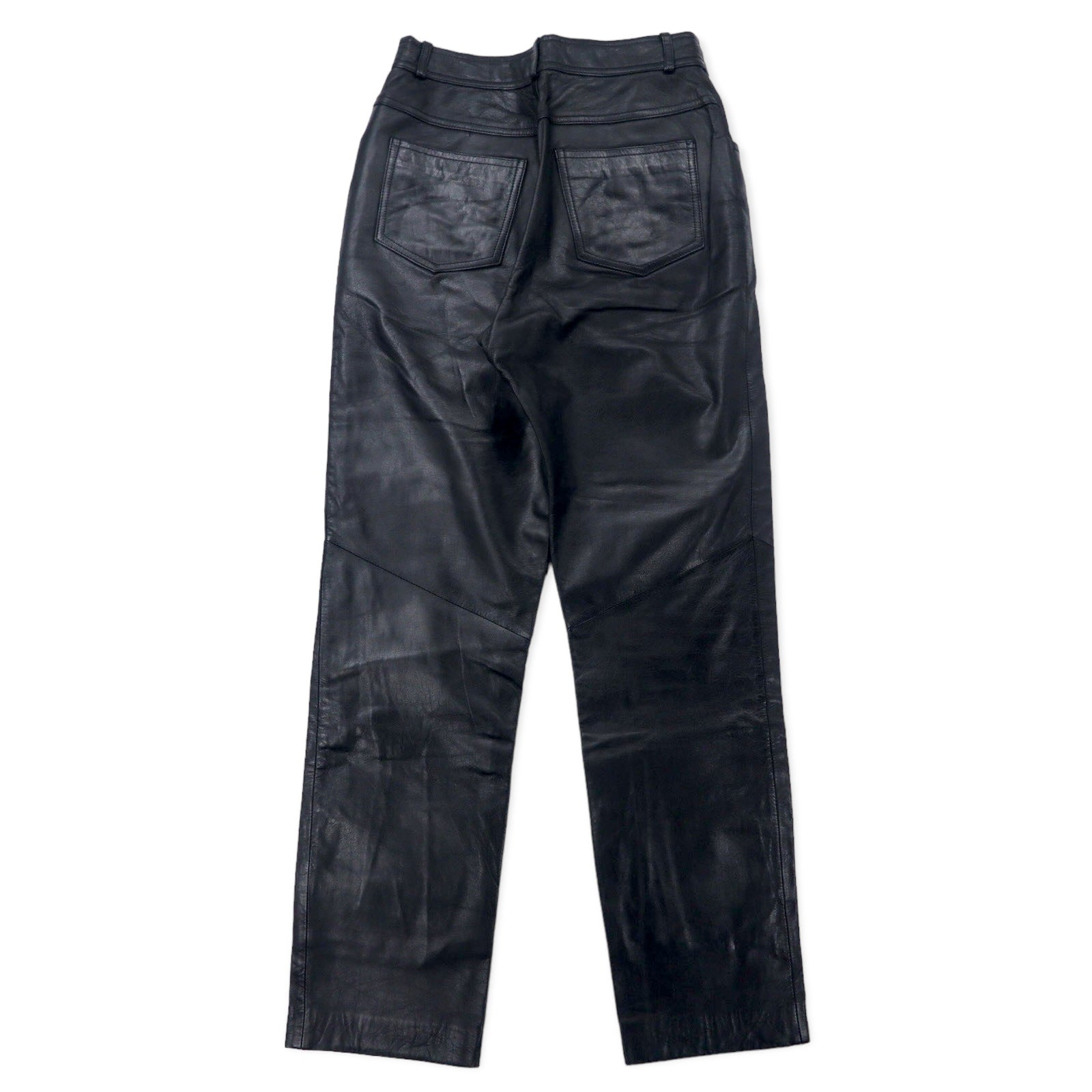 DANIER CANADA Pantaloni in pelle S Neri con cerniera lampo