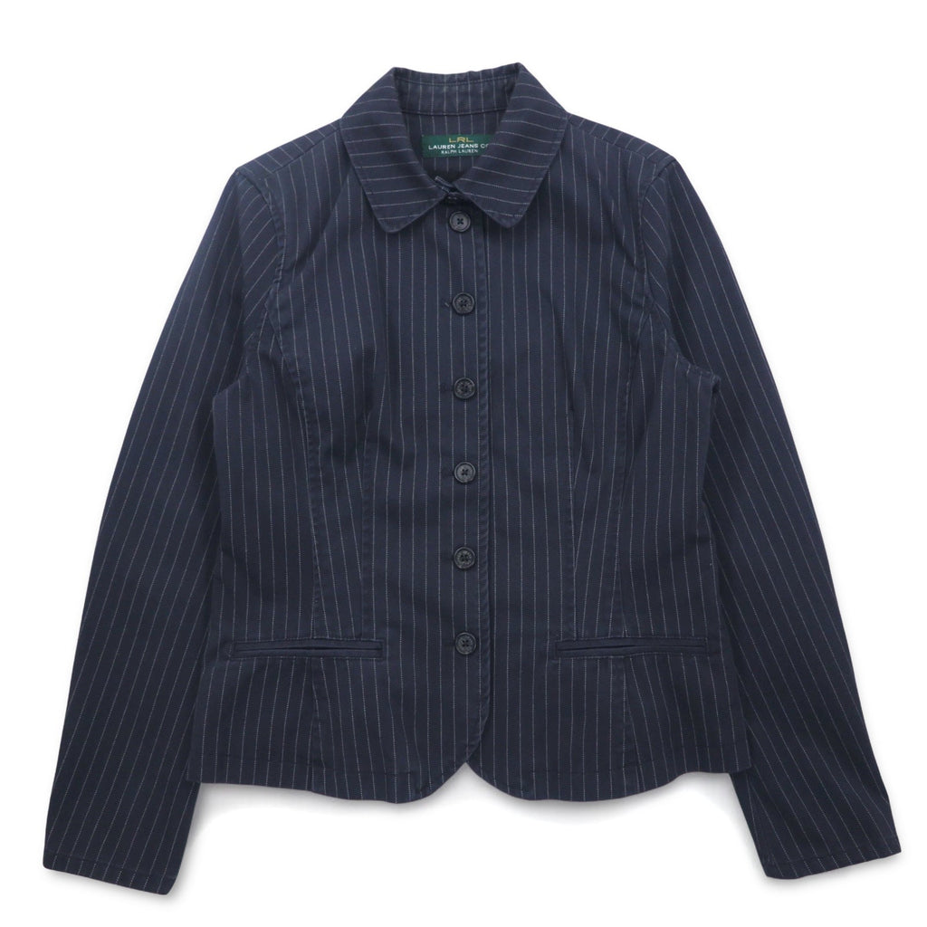 LAUREN JEANS Co. 90年代 ウォバッシュ カバーオール ジャケット L ネイビー ストライプ コットン
