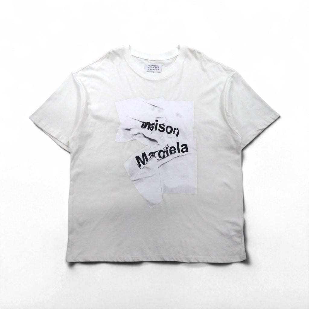 Maison Margiela Linea 1 T-shirt con stampa grafica XL bianco cotone made in Italy