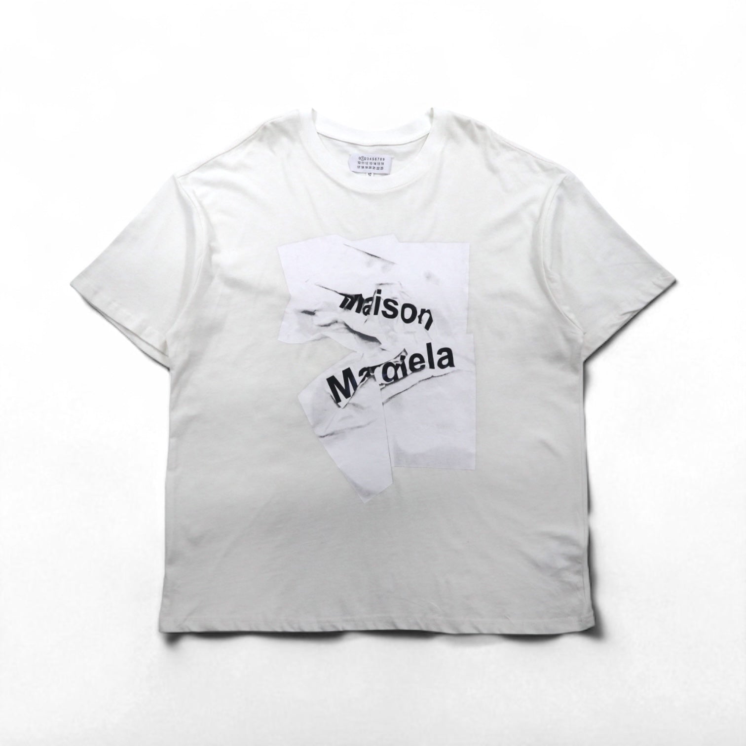 Maison Margiela Linea 1 T-shirt con stampa grafica XL bianco cotone made in Italy
