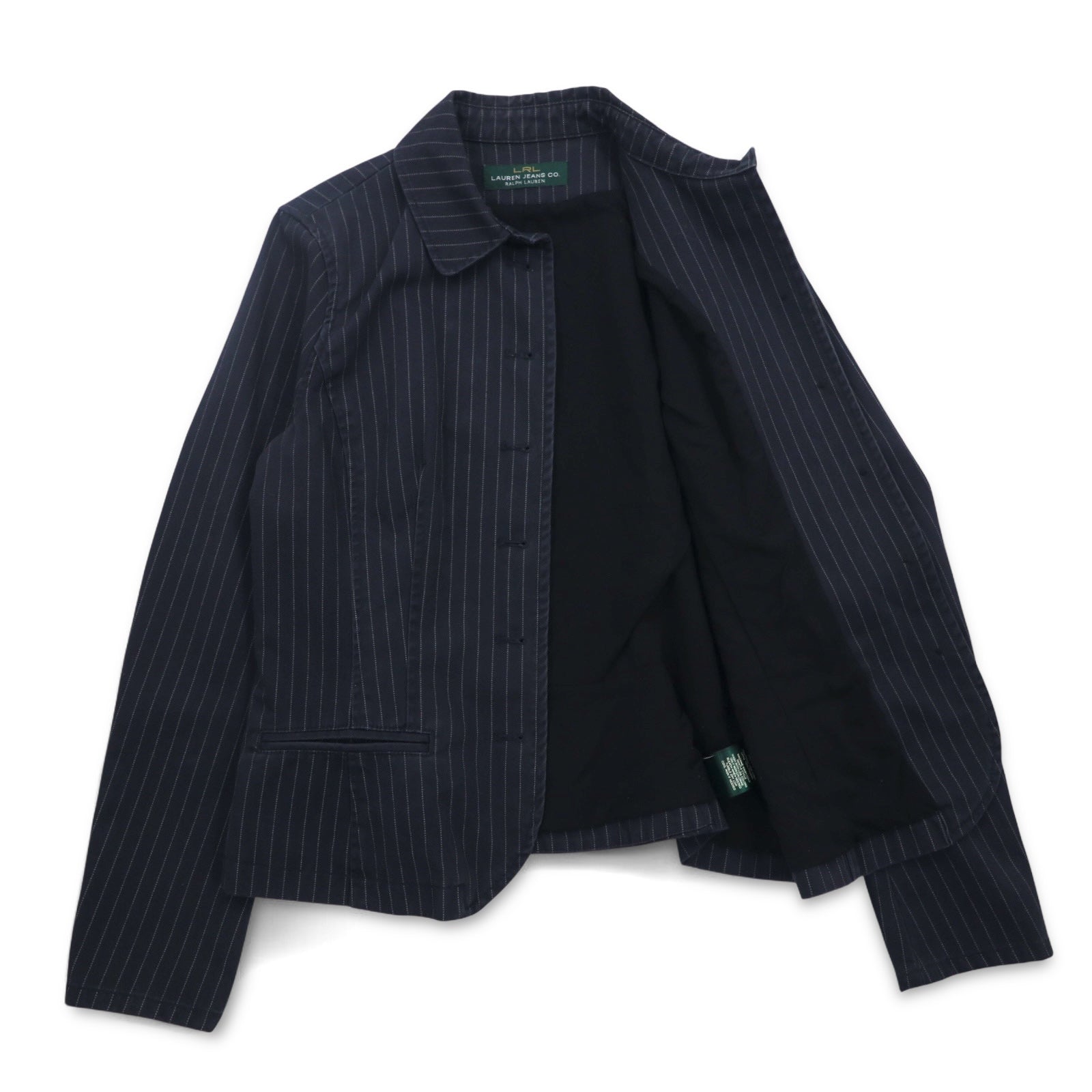 LAUREN JEANS Co. 90年代 ウォバッシュ カバーオール ジャケット L ネイビー ストライプ コットン