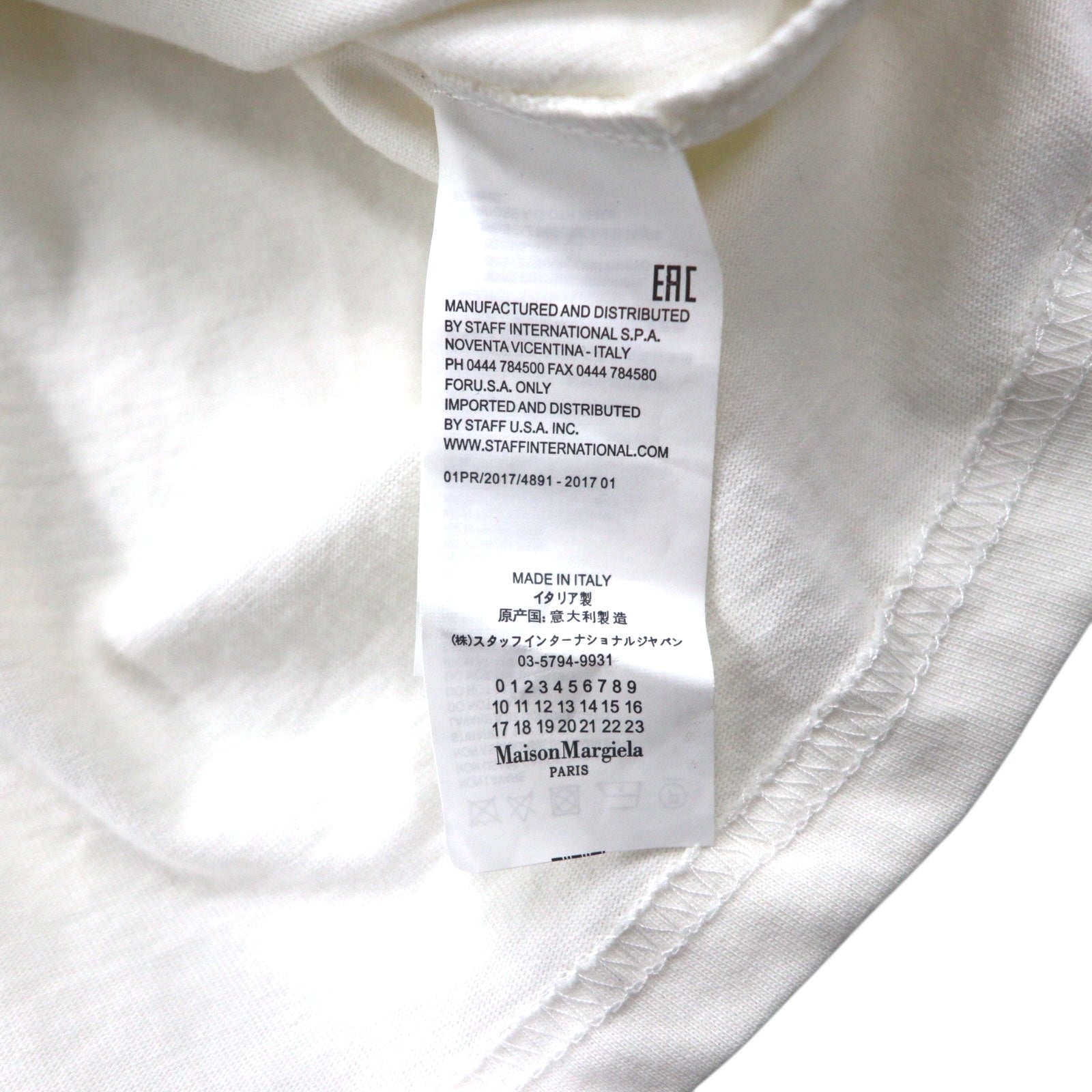 Maison Margiela Linea 1 T-shirt con stampa grafica XL bianco cotone made in Italy