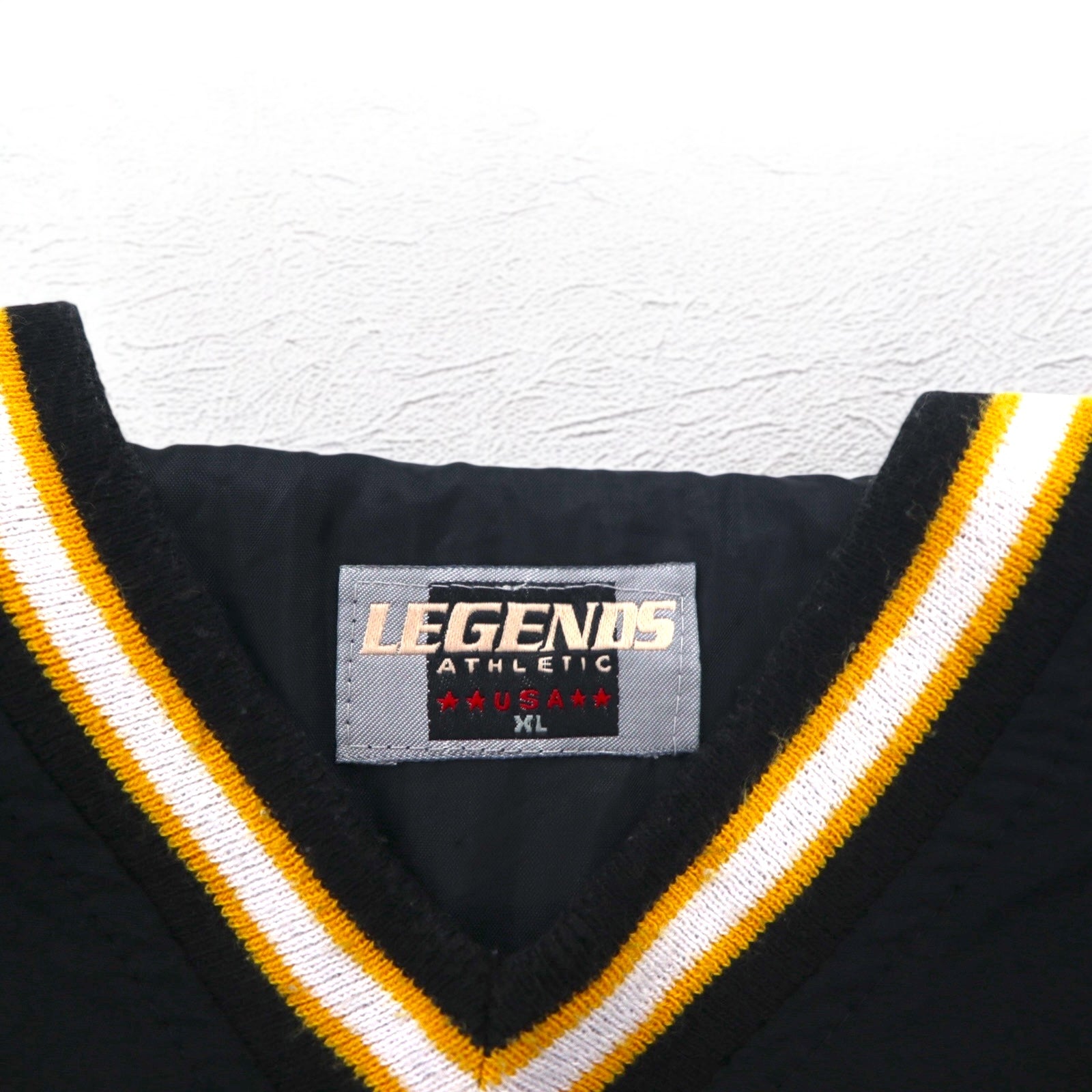 LEGENDS ATHLETIC USA 90s Giacca a vento in nylon a pullover con scollo a costine XL nera college GRAMBLING logo ad arco