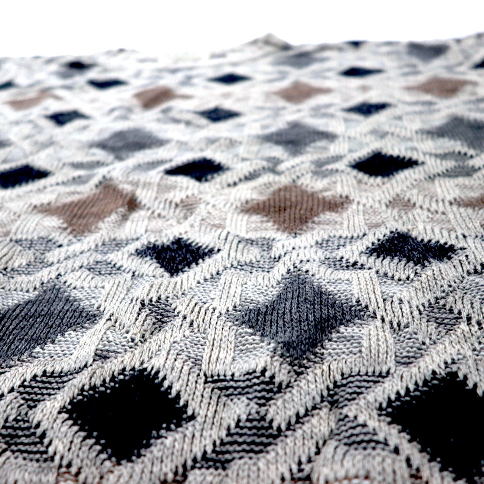 NATURAL ISSUE anni '90 maglione in maglia grossa fantasia all-over XXL grigio acrilico