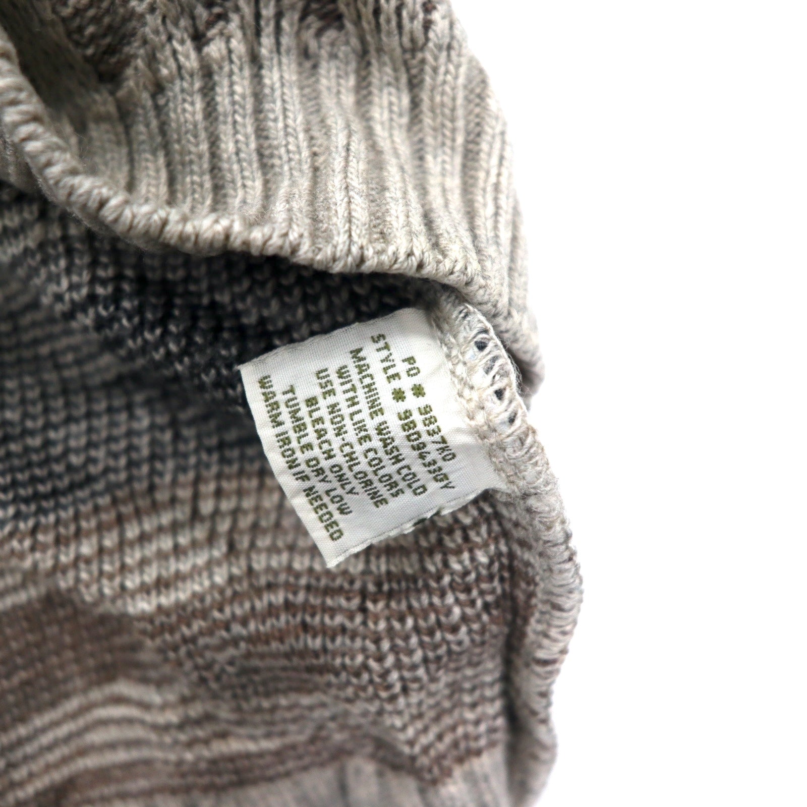 NATURAL ISSUE anni '90 maglione in maglia grossa fantasia all-over XXL grigio acrilico