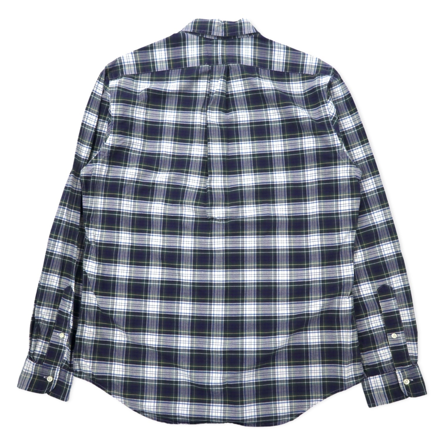 Camicia button-down RALPH LAUREN M verde a quadri, cotone, ricamo piccolo pony