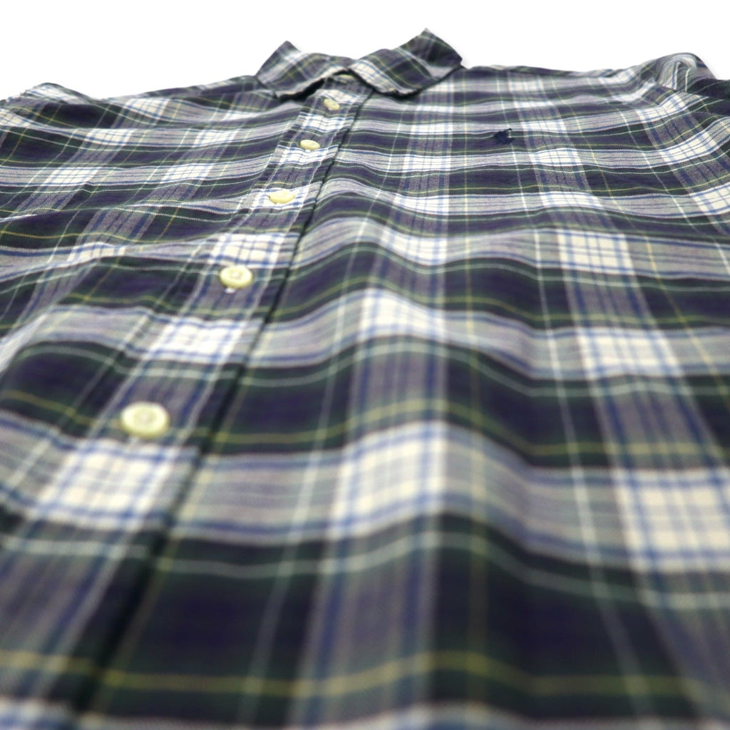 Camicia button-down RALPH LAUREN M verde a quadri, cotone, ricamo piccolo pony