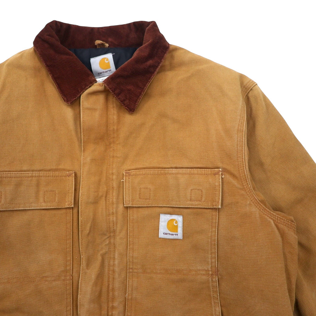 Carhartt USA Giacca tradizionale in tela di cotone, taglia 46 TALL, colore beige, colletto in velluto a coste, fodera trapuntata, imbottitura termica Arctic Traditional Coat C03