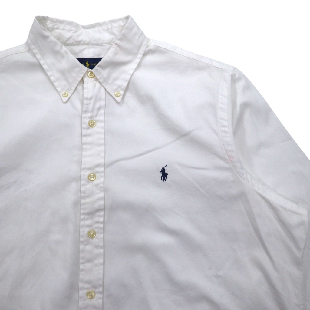 RALPH LAUREN Camicia button-down in oxford, taglia XL, colore bianco, cotone, piccolo ricamo con pony, made in Sri Lanka