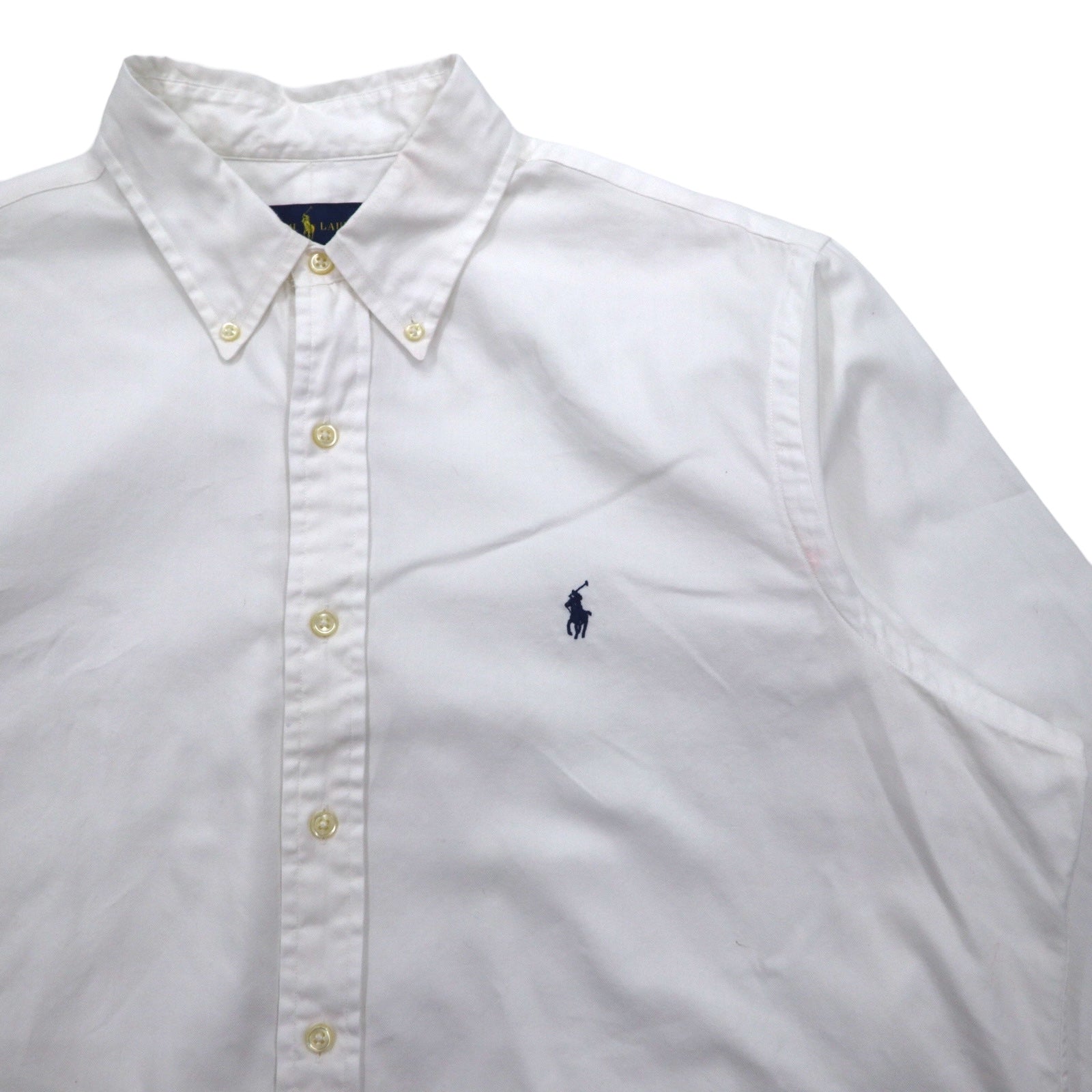 RALPH LAUREN Camicia button-down in oxford, taglia XL, colore bianco, cotone, piccolo ricamo con pony, made in Sri Lanka