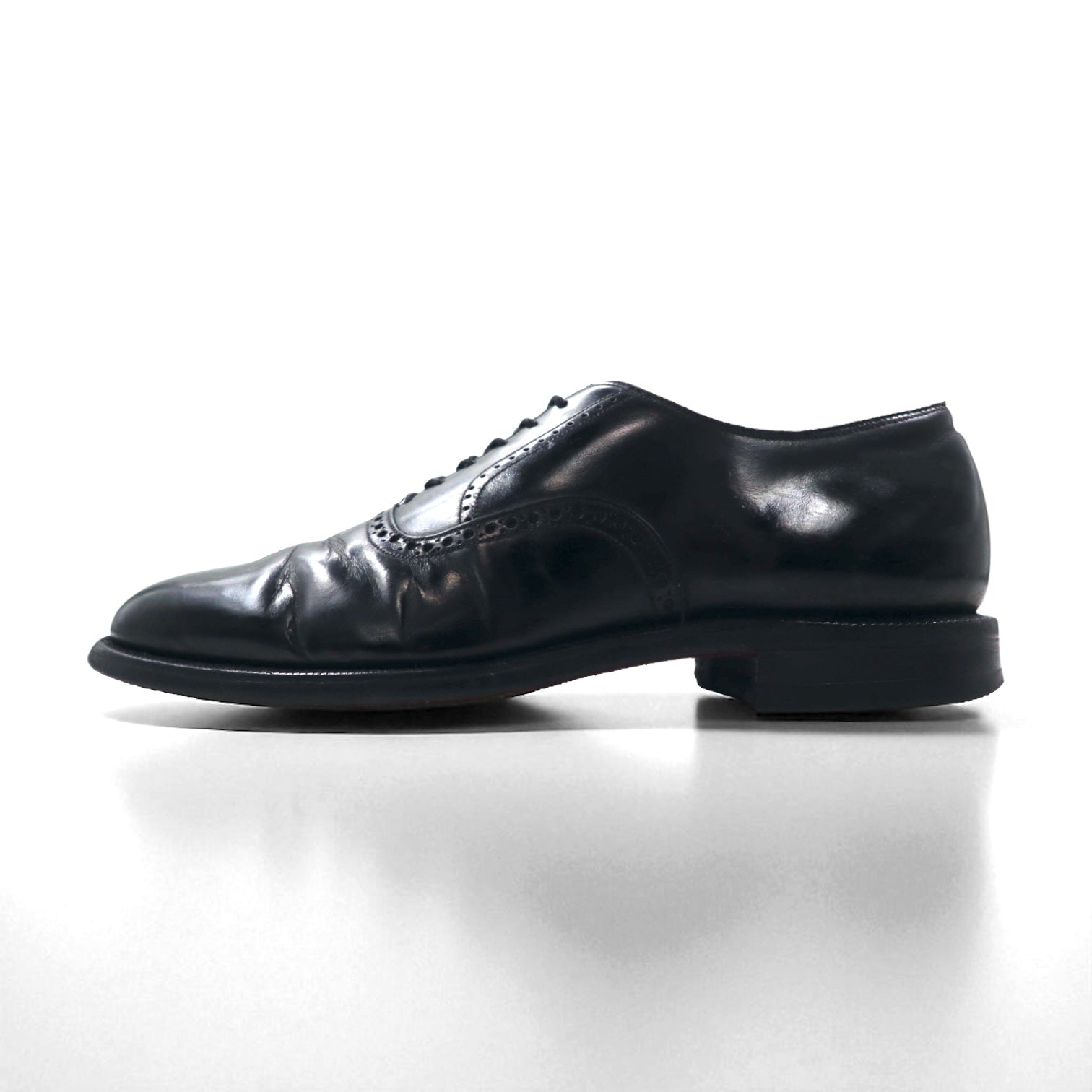 THE JOHNSTON & MURPHY SHOE 70年代 USA製 サドル ドレスシューズ 27-27.5cm ブラック レザー