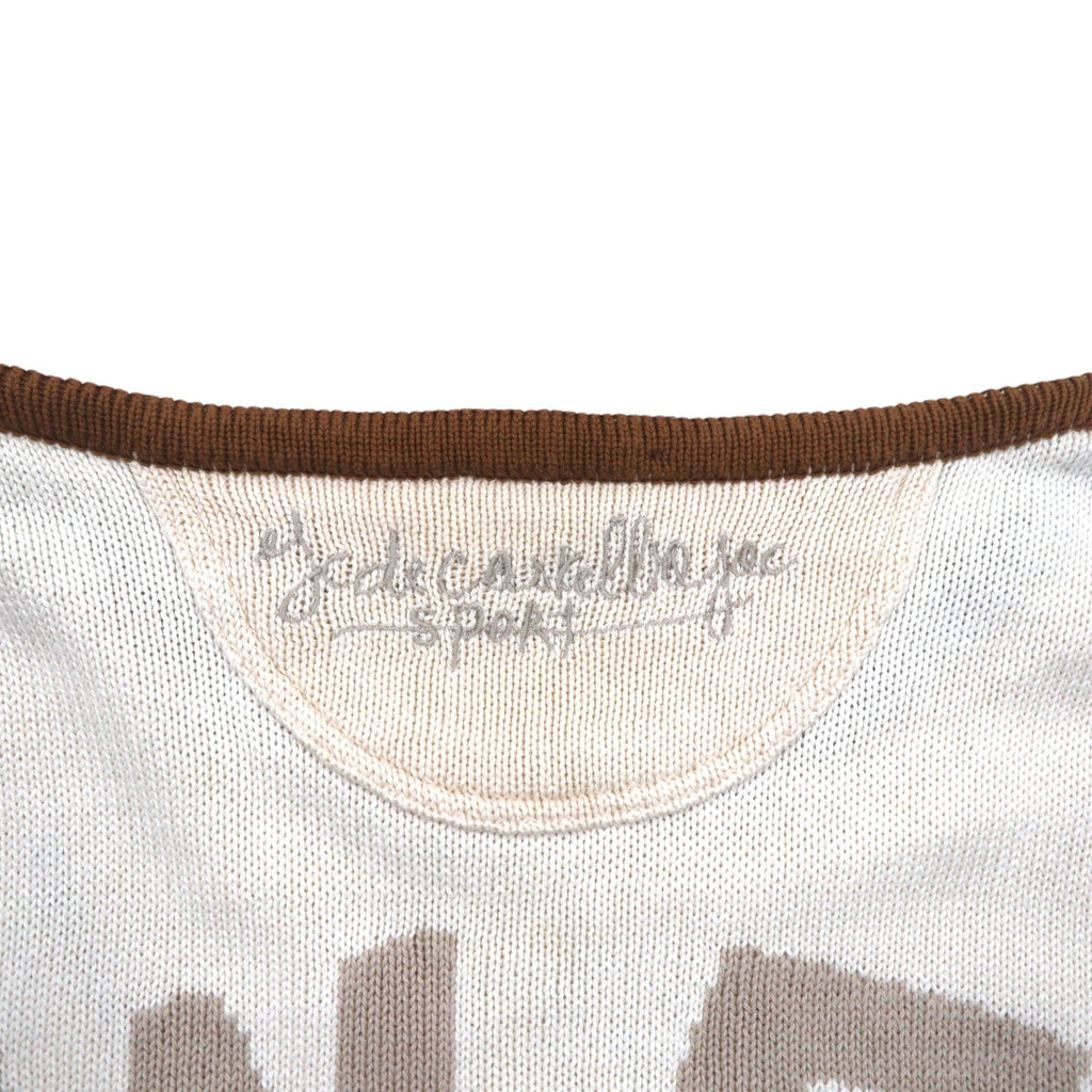 Castelbajac Sport anni '90 maglione in maglia a intarsi taglia M beige lino con personaggio made in Japan