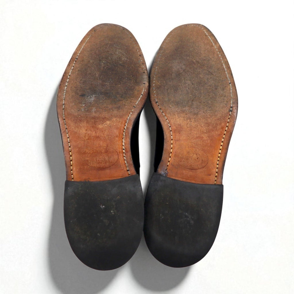 THE JOHNSTON & MURPHY SHOE 70年代 USA製 サドル ドレスシューズ 27-27.5cm ブラック レザー